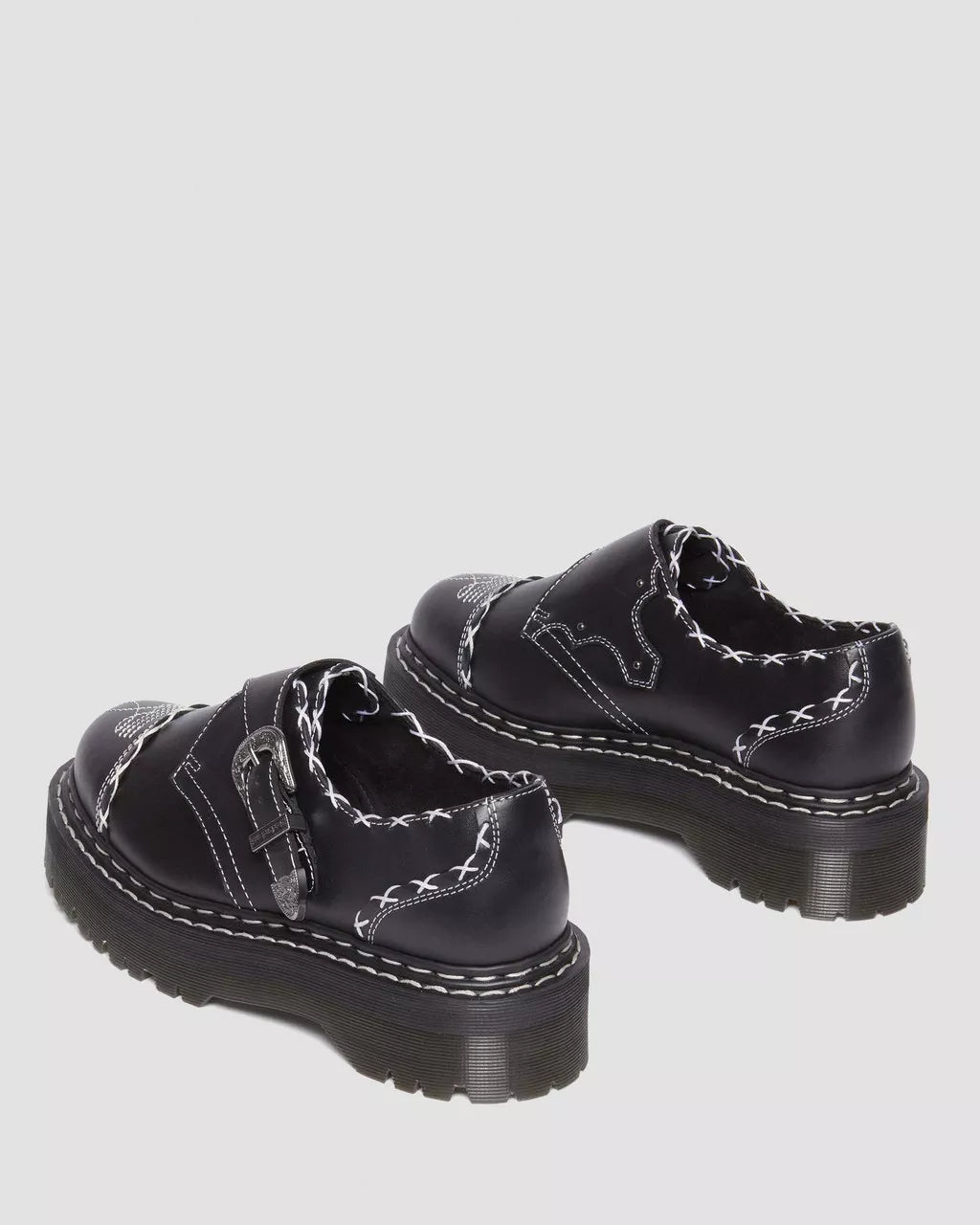 DR MARTENS Monk Strap Quad Contrast Stich Platform Shoes
