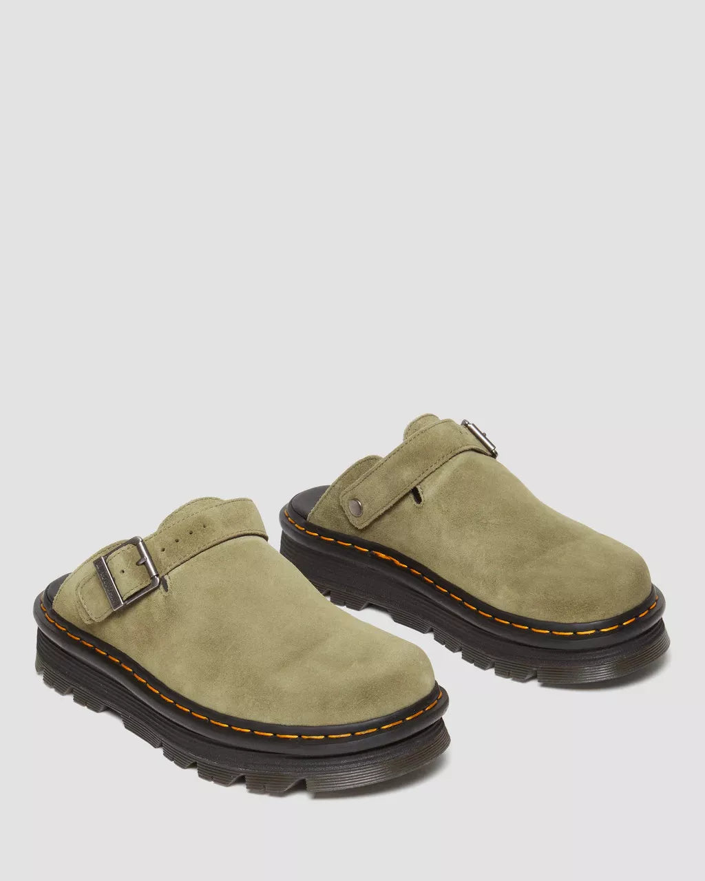 DR MARTENS Zebzag Suede Casual Slingback Platform Mules