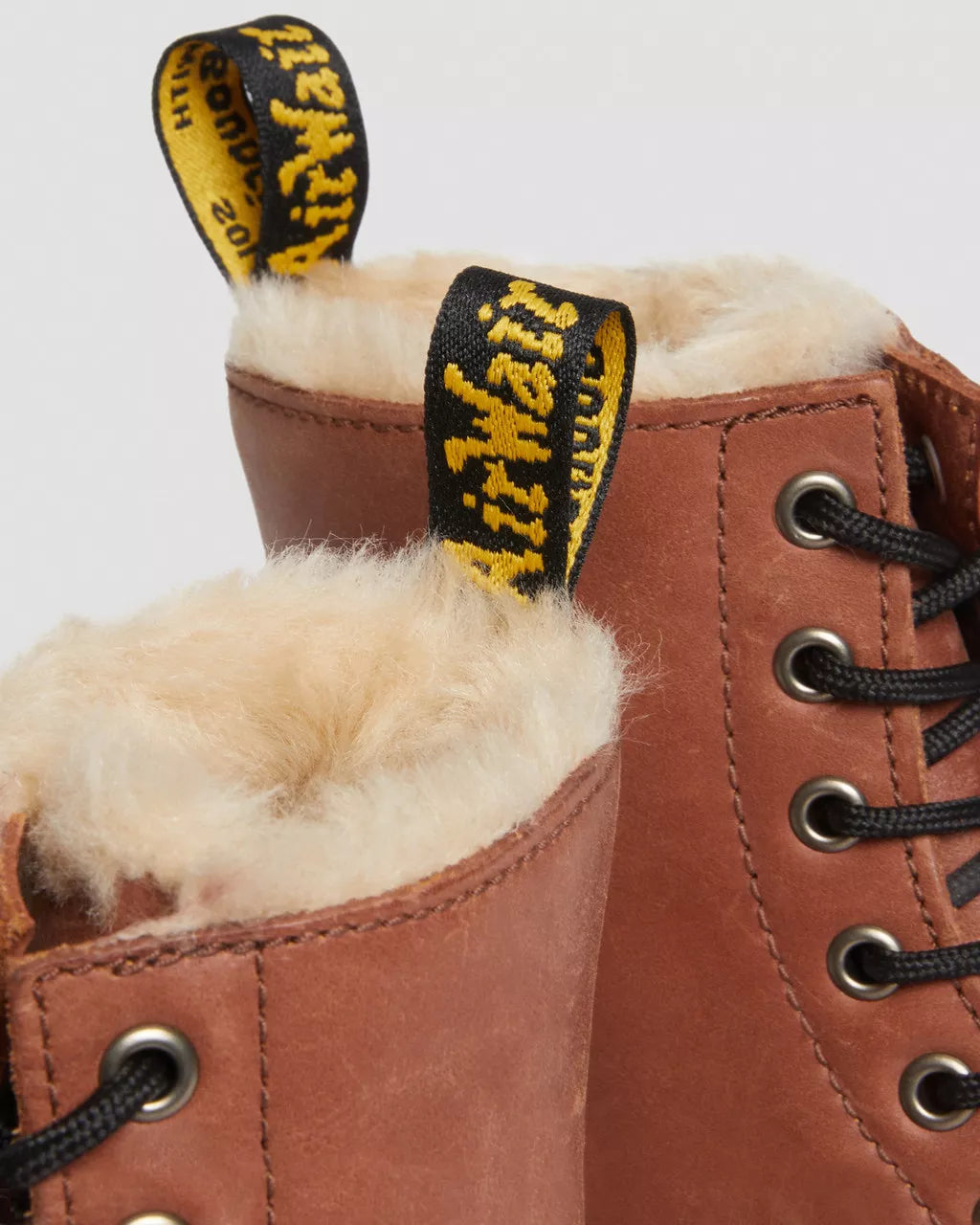 1460 Serena Faux Fur Lined Leather Lace Up Boots