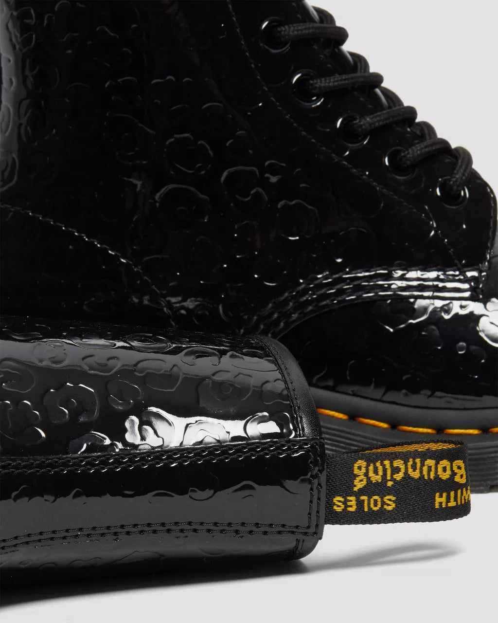 DR MARTENS 1460 Leopard Emboss Patent Leather Boots