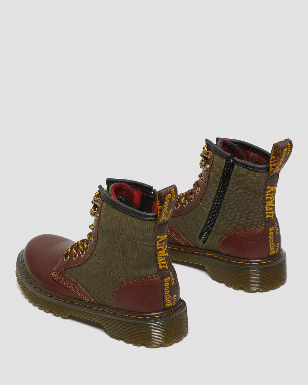 Junior 1460 Panel Canvas &amp; Leather Boots