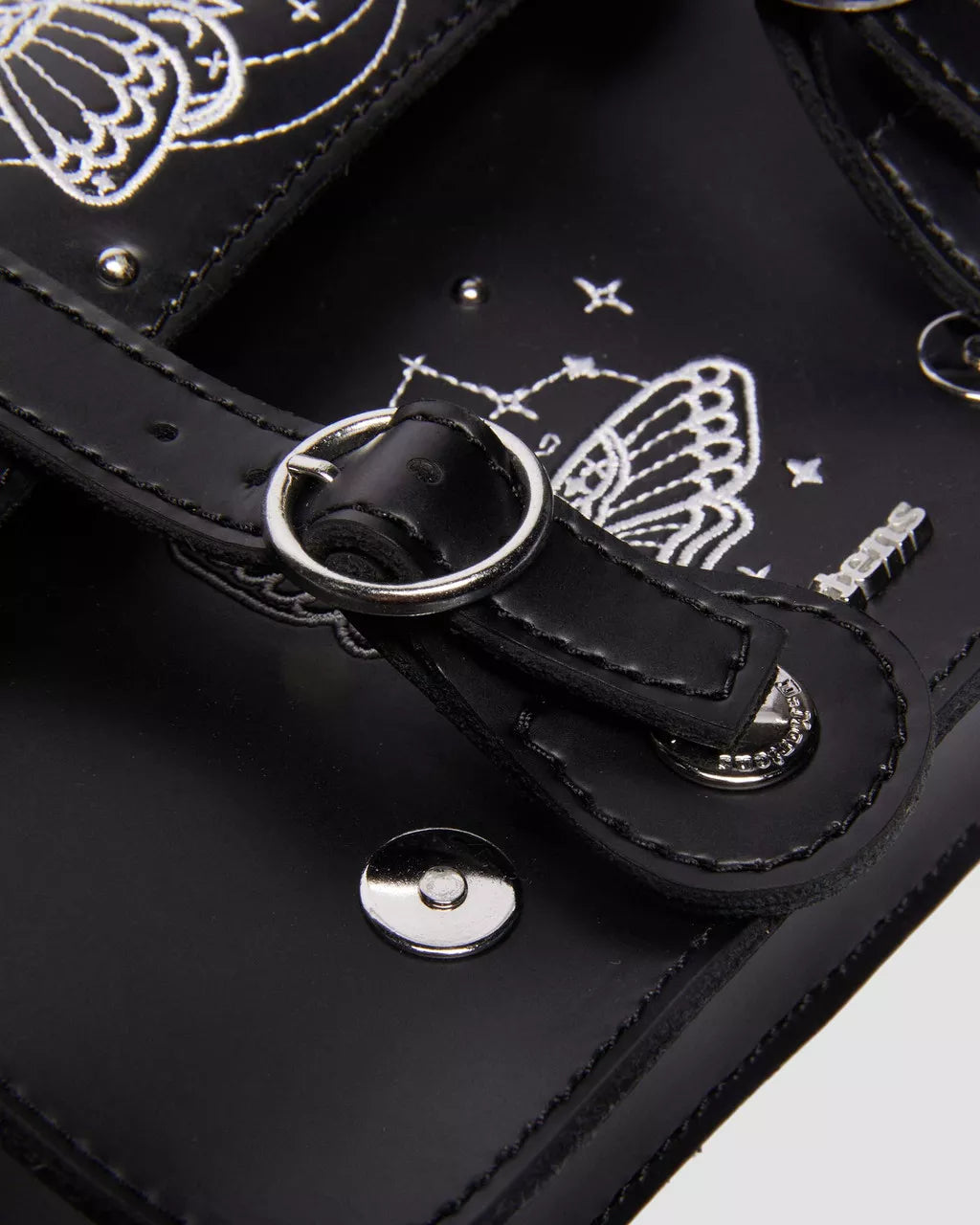 DR MARTENS 7 INCH CELESTIAL MOTH EMBROIDERED LEATHER CROSSBODY BAG