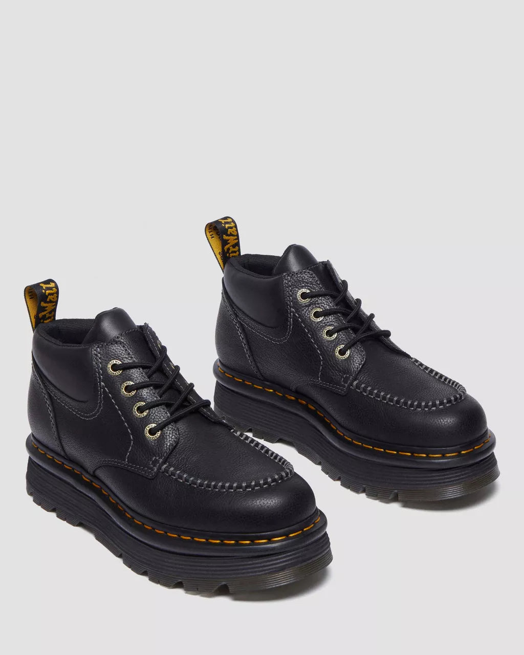 Zebzag Leather Casual 4-Eye Lace-Up Boots