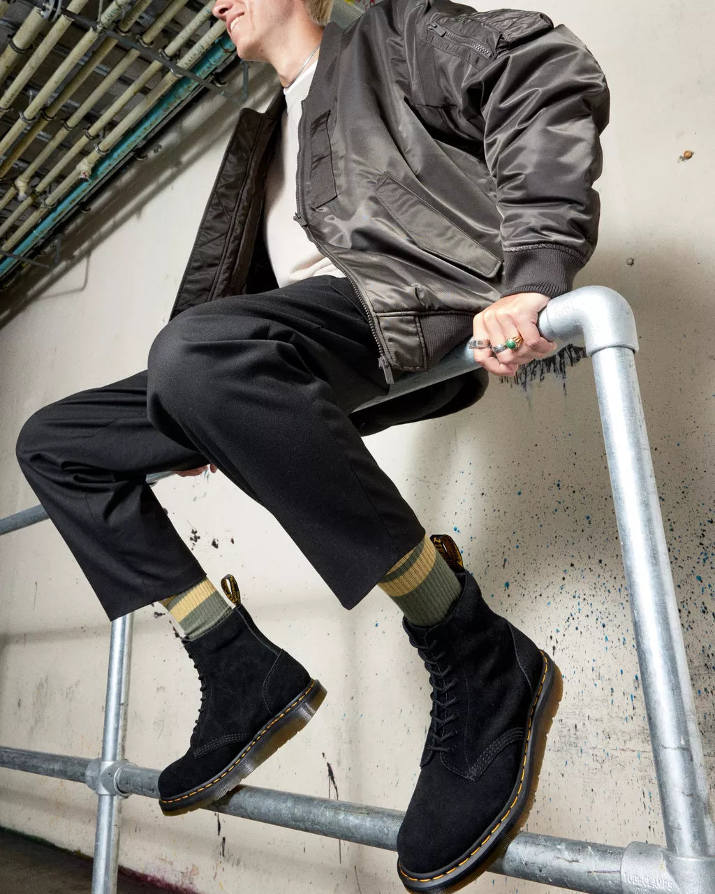 DR MARTENS Berman Suede Leather Boots
