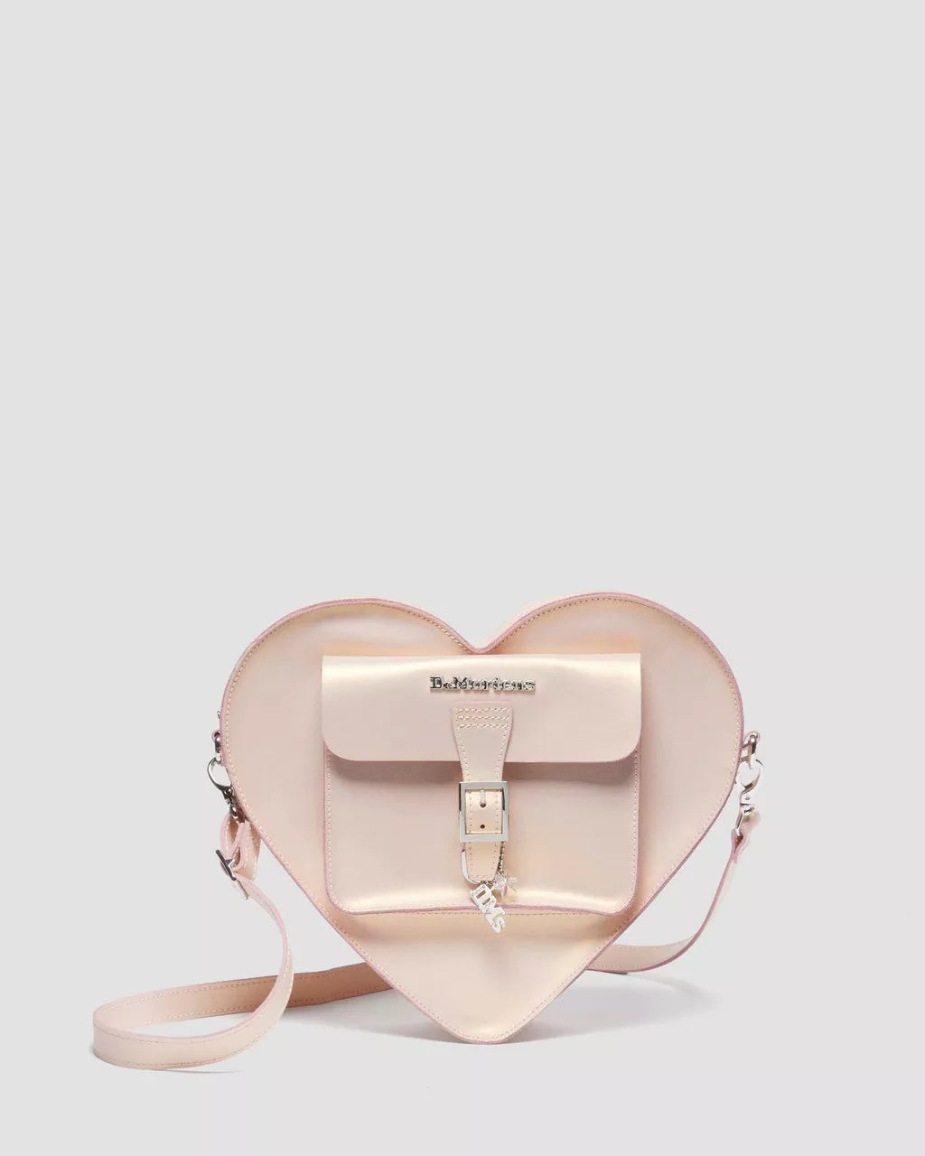 DR MARTENS Metallic Shift Leather Heart Shaped Bag