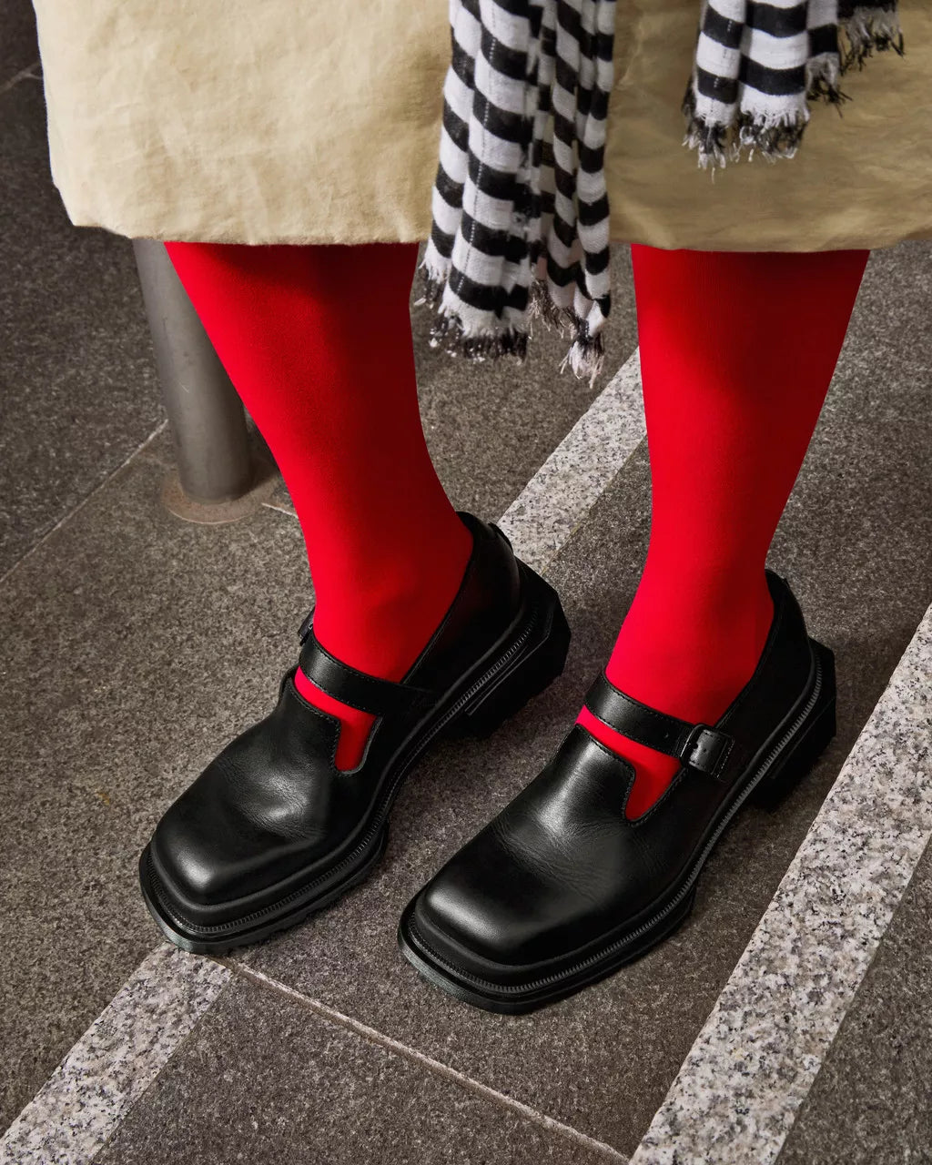 Maybole Square Toe Leather Mary Jane Shoes
