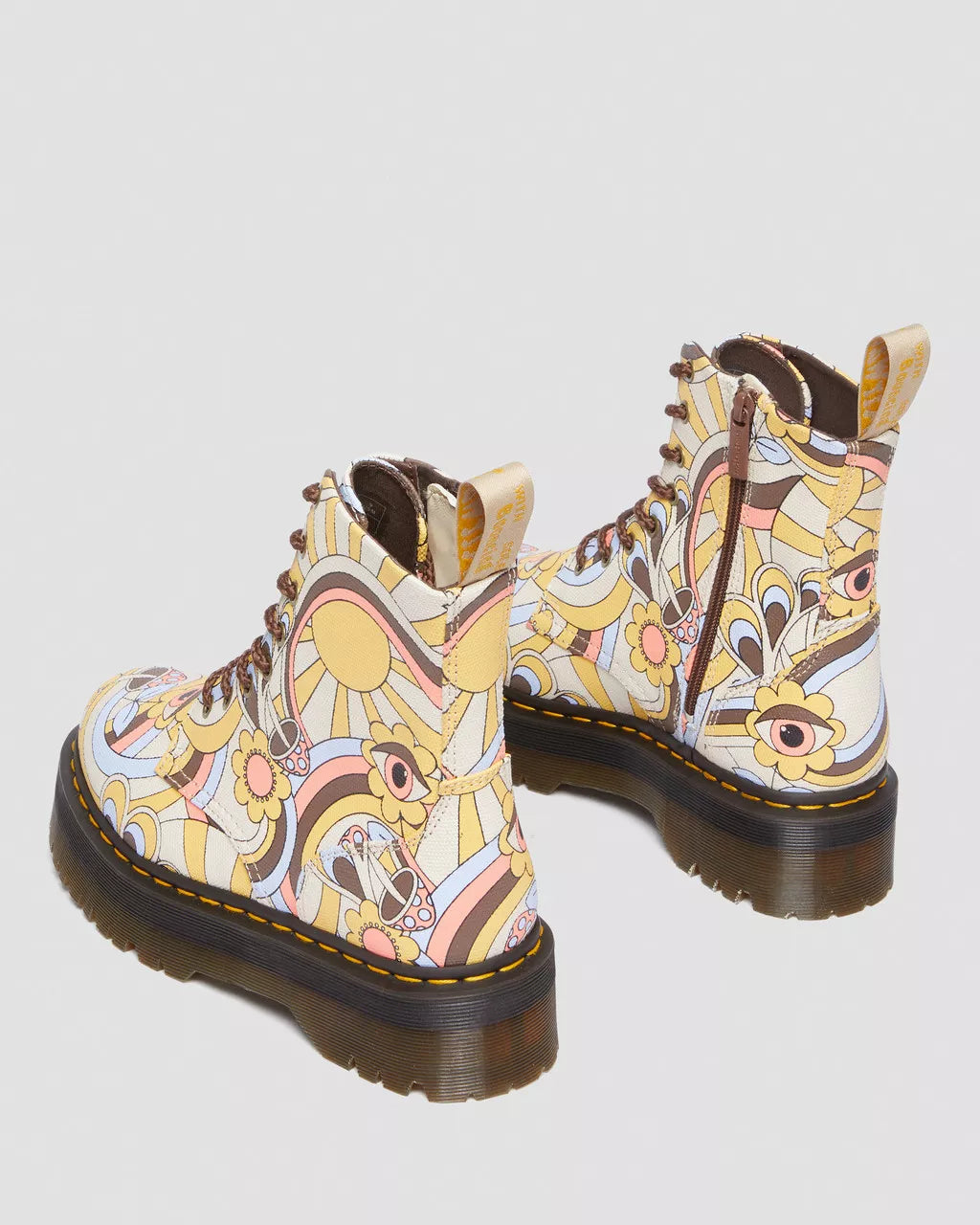 DR MARTENS Jadon Retro Ray Canvas Vegan Platform Boots