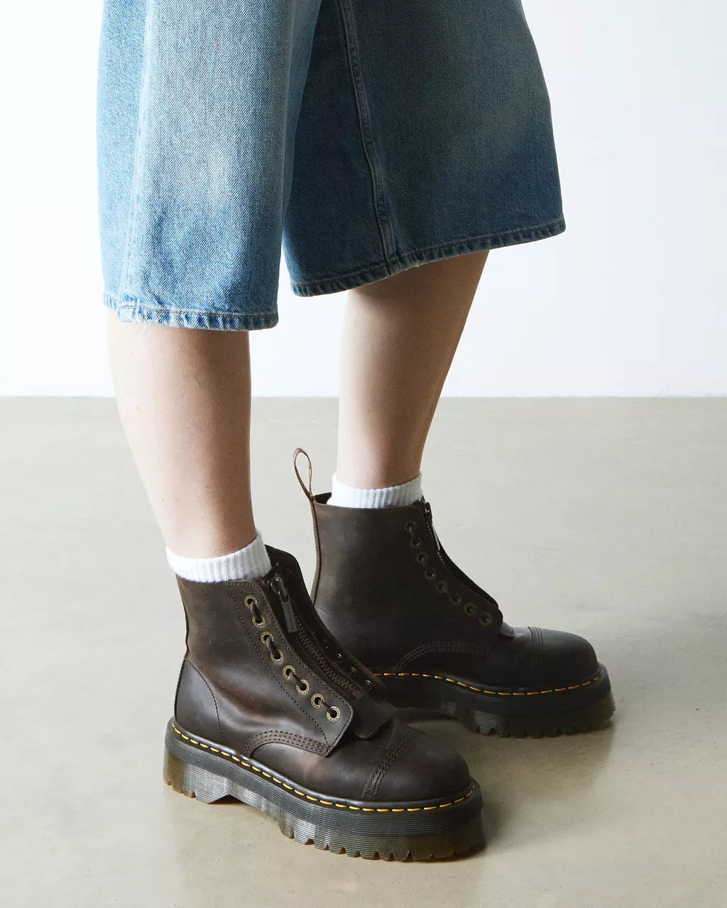 Sinclair Crazy Horse Leather Platform Boots