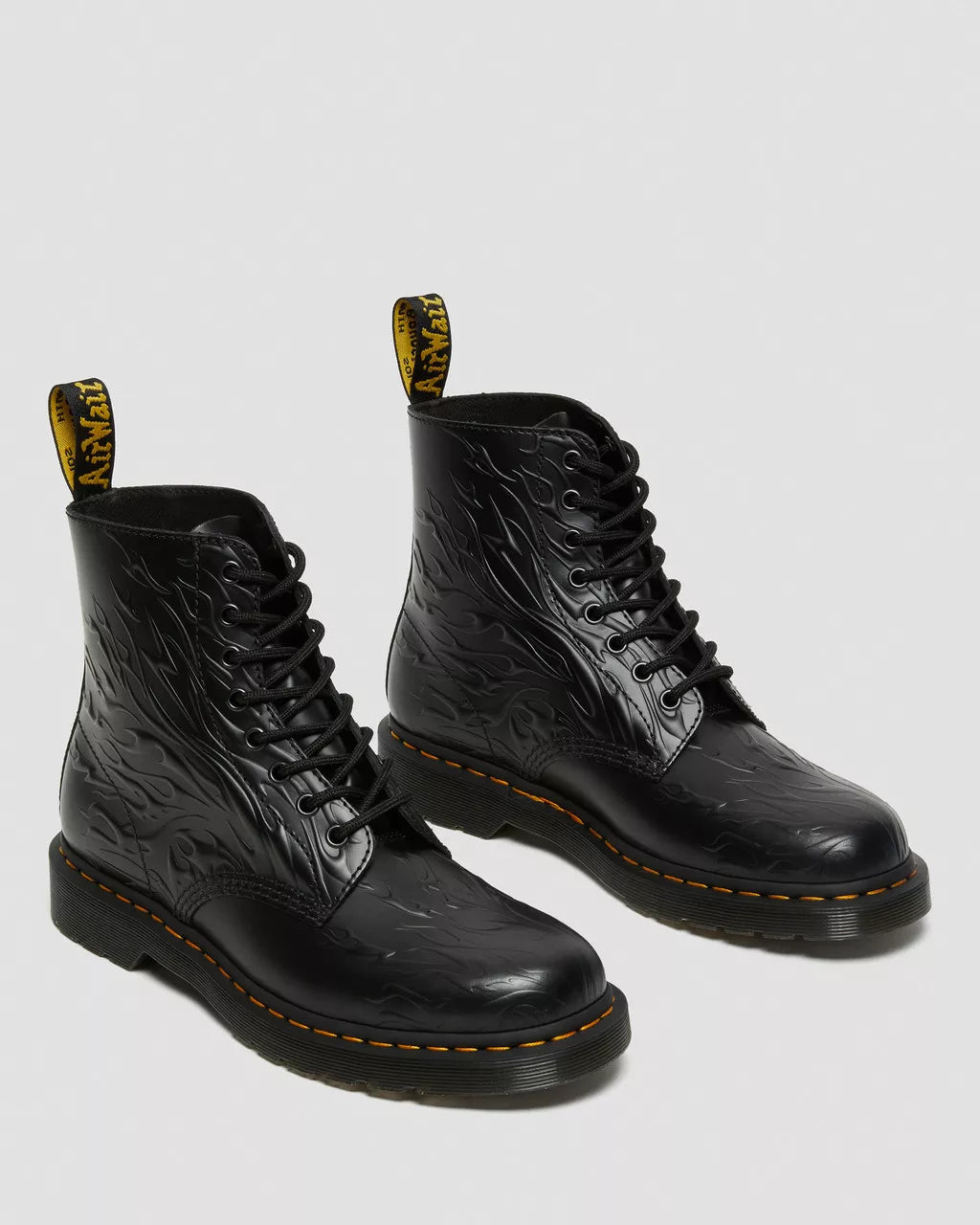 DR MARTENS 1460 Flames Emboss Leather Lace Up Boots
