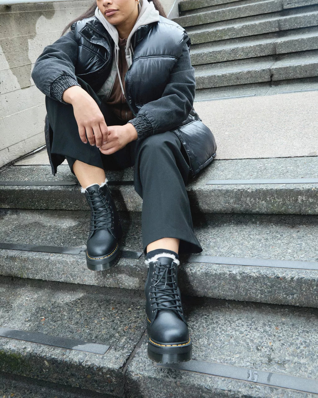 Jadon Faux Fur Lined Leather Platform Boots