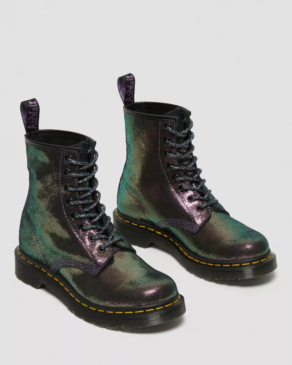 DR MARTENS 1460 Disco Iridescent Suede Lace Up Boots