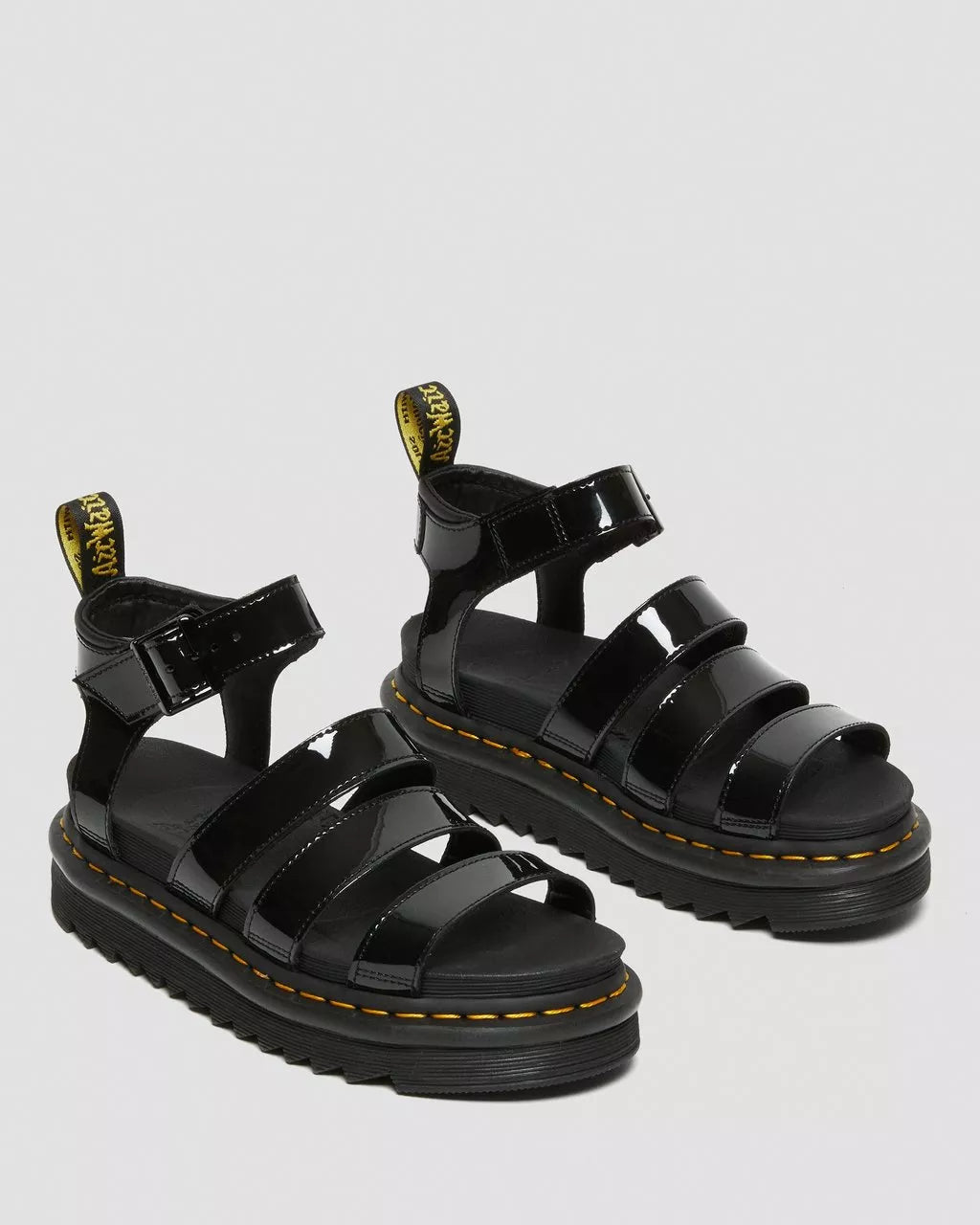DR MARTENS Blaire Patent Leather Gladiator Sandals