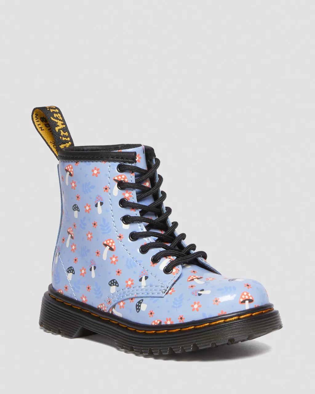 DR MARTENS Toddler 1460 Woodland Patent Leather Lace Up Boots