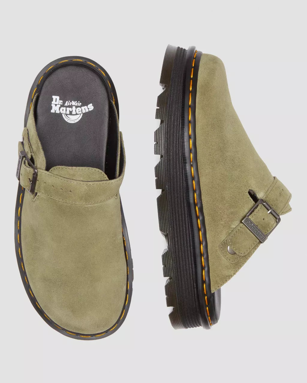 DR MARTENS Zebzag Suede Casual Slingback Platform Mules