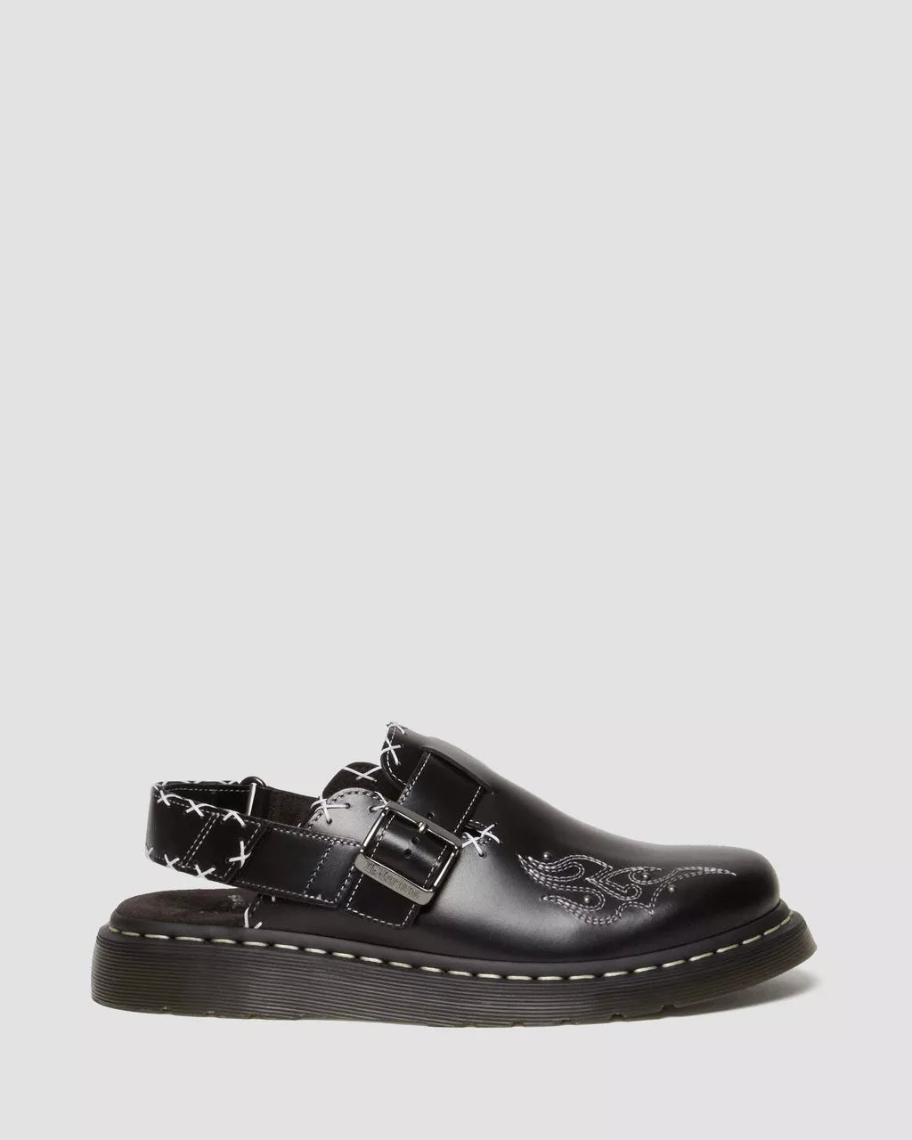 DR MARTENS Jorge Contrast Stitch Leather Mules