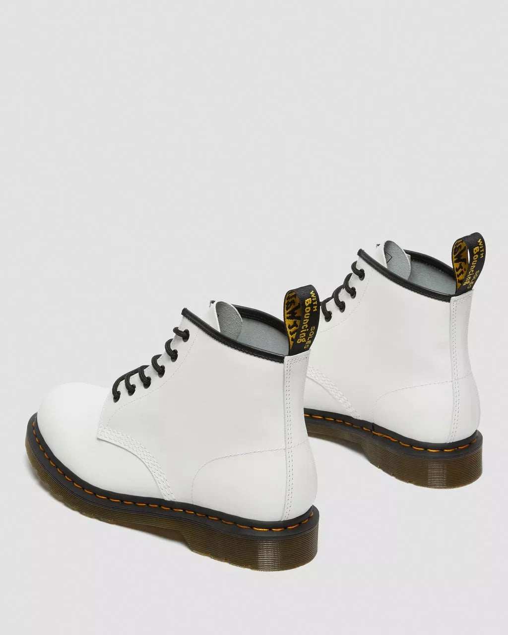 DR MARTENS 101 Yellow Stitch Smooth Leather Ankle Boots