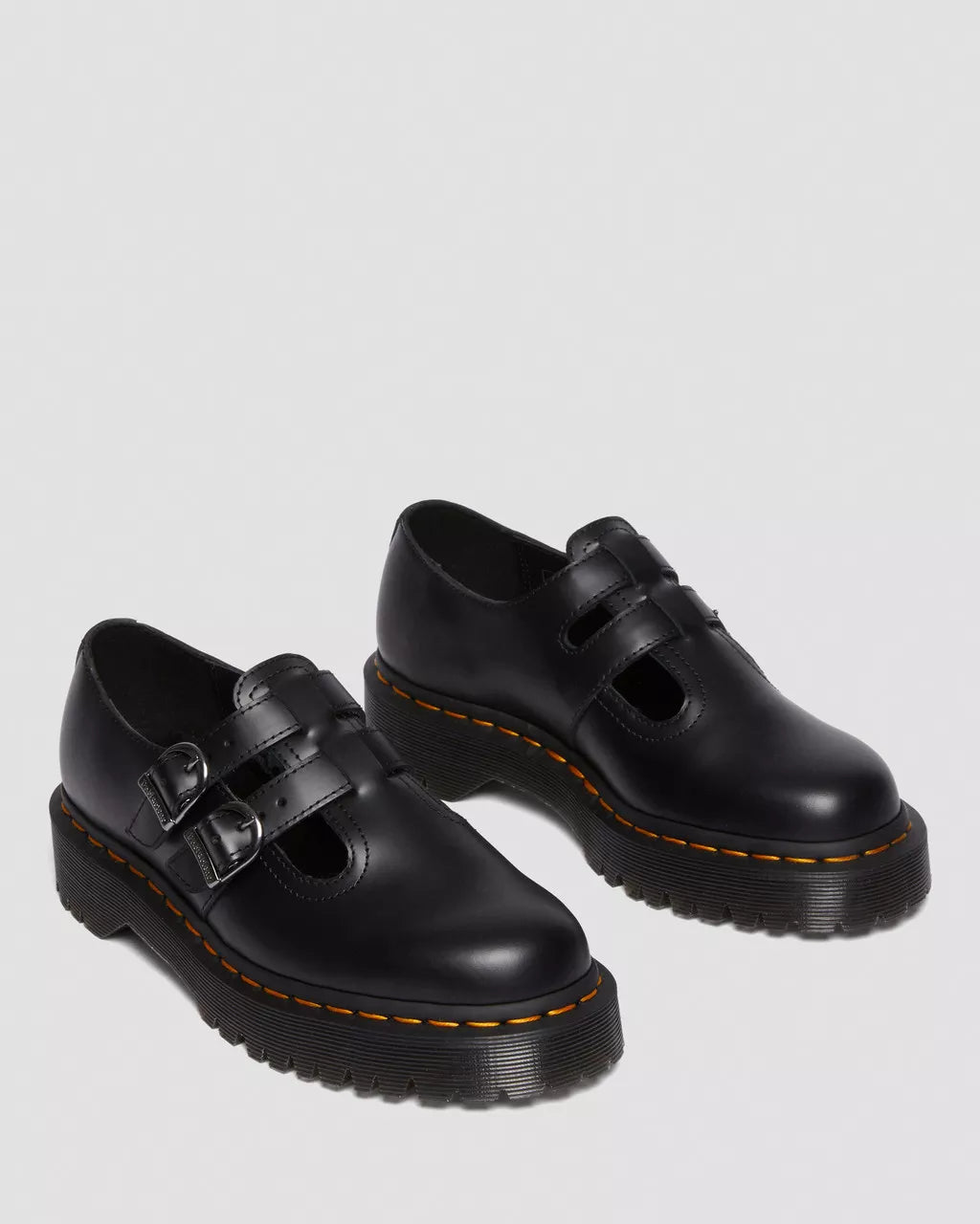 DR MARTENS 8065 II Bex Smooth Leather Platform Mary Jane Shoes