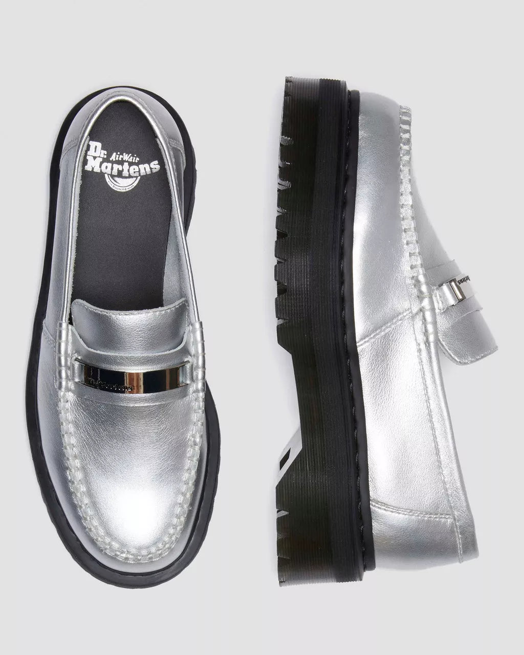 DR MARTENS Penton II Quad Metallic Leather Loafers