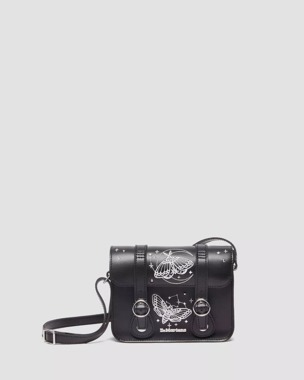 DR MARTENS 7 INCH CELESTIAL MOTH EMBROIDERED LEATHER CROSSBODY BAG
