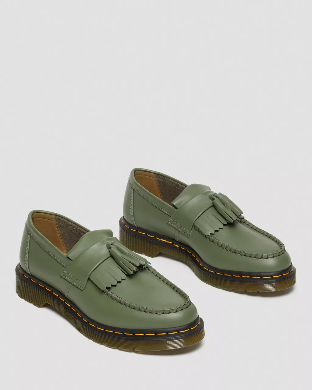 DR MARTENS Adrian Yellow Stitch Smooth Leather Tassle Loafers