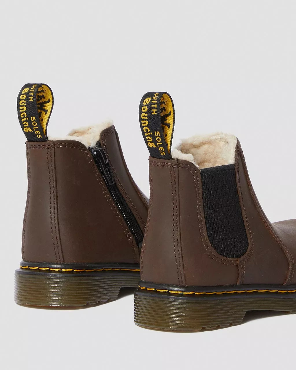 DR MARTENS 2976 LEONORE TODDLER FAUX FUR LINED BOOTS