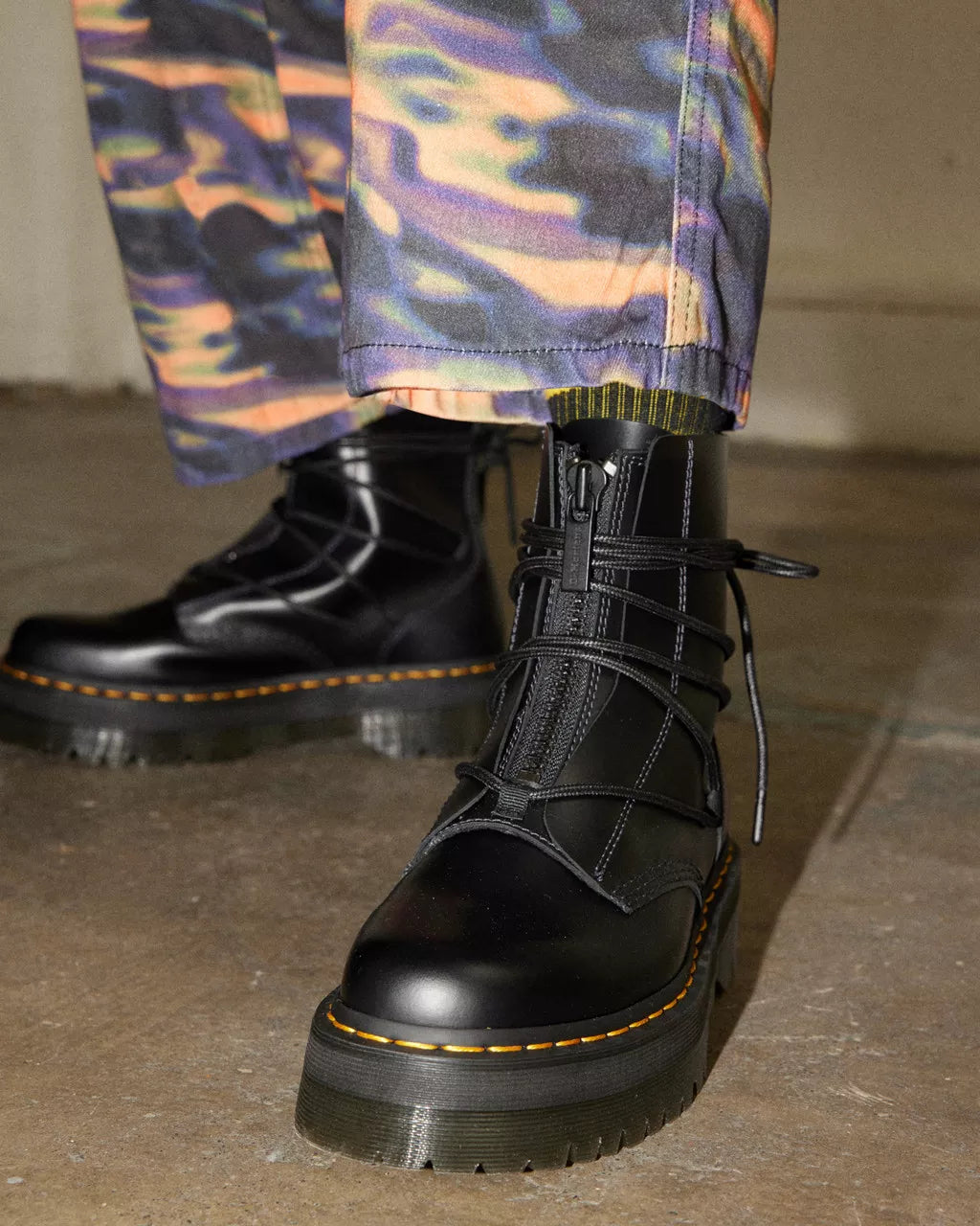 DR MARTENS Jarrick II Laced Leather Platform Boots