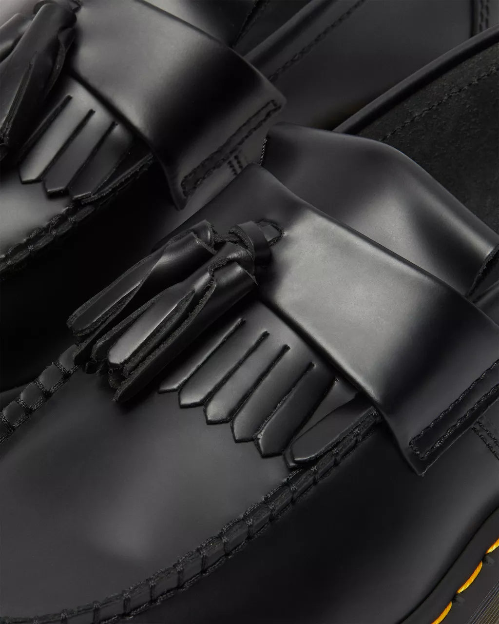 Adrian Yellow Stitch Smooth Leather Tassle Loafers