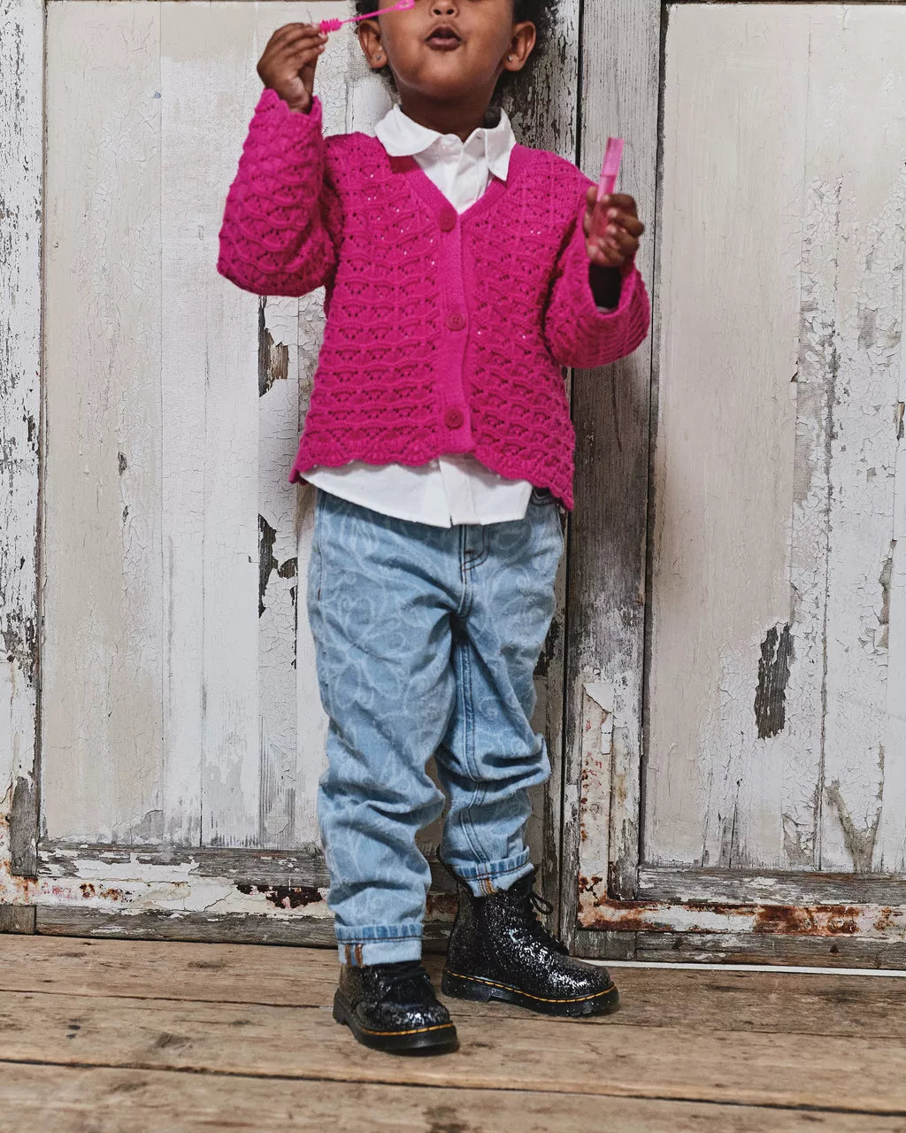 Toddler 1460 Glitter Lace Up Boots