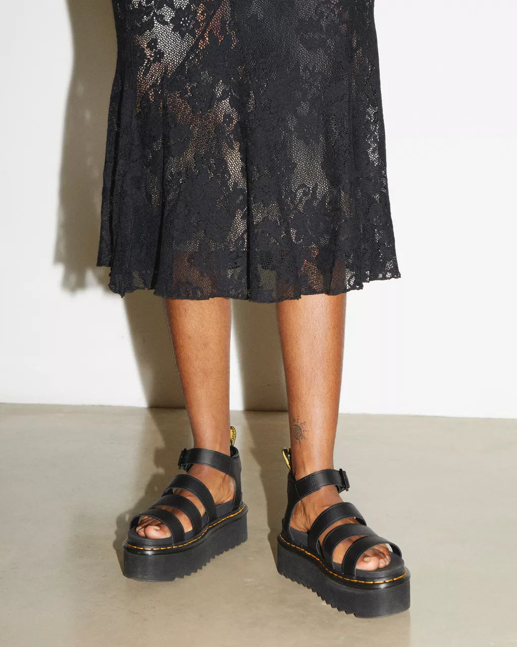 Blaire Quad Hydro Leather Platform Gladiator Sandals