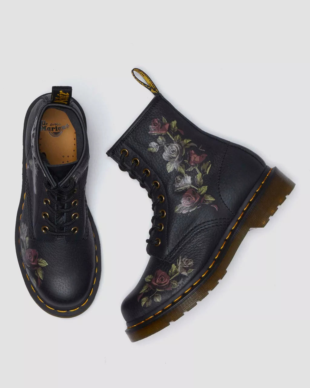 DR MARTENS 1460 Decayed Roses Leather Boots