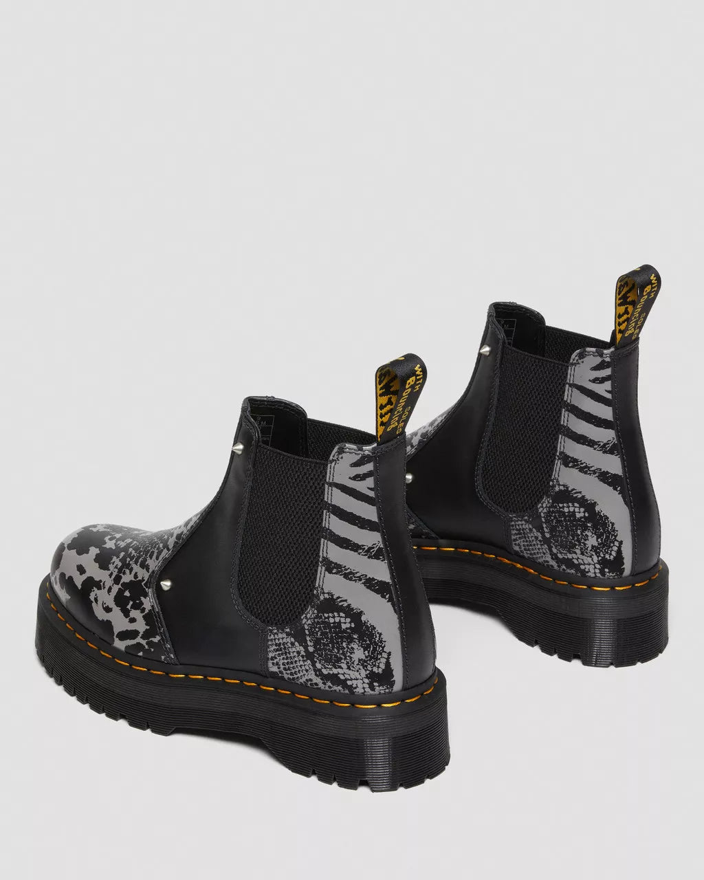 DR MARTENS 2976 Quad Platform Animal Print Boots