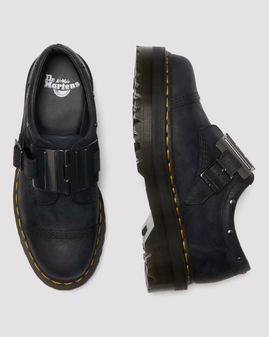 DR MARTENS 8053 Quad Hinge Buckle Leather Shoes