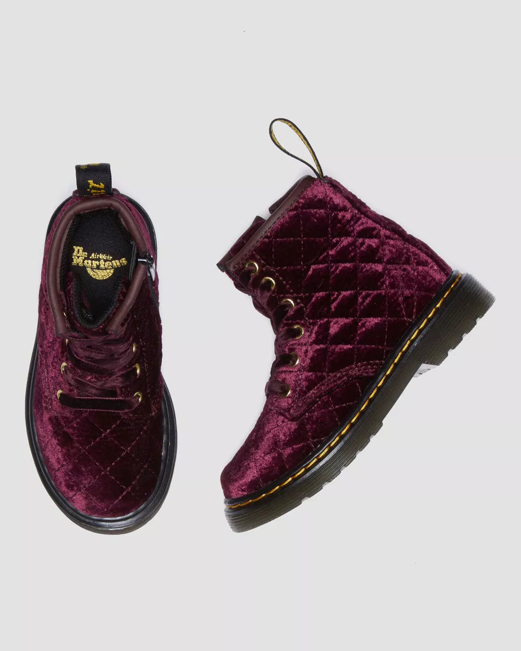 DR MARTENS Toddler 1460 Velvet Lace Up Boots