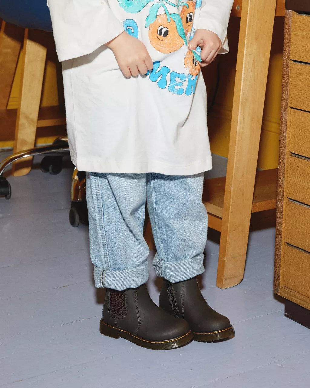 DR MARTENS TODDLER 2976 WILDHORSE LEATHER CHELSEA BOOTS