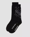 DR MARTENS Celestial Moth Socks Socks Black Organic Cotton Blend