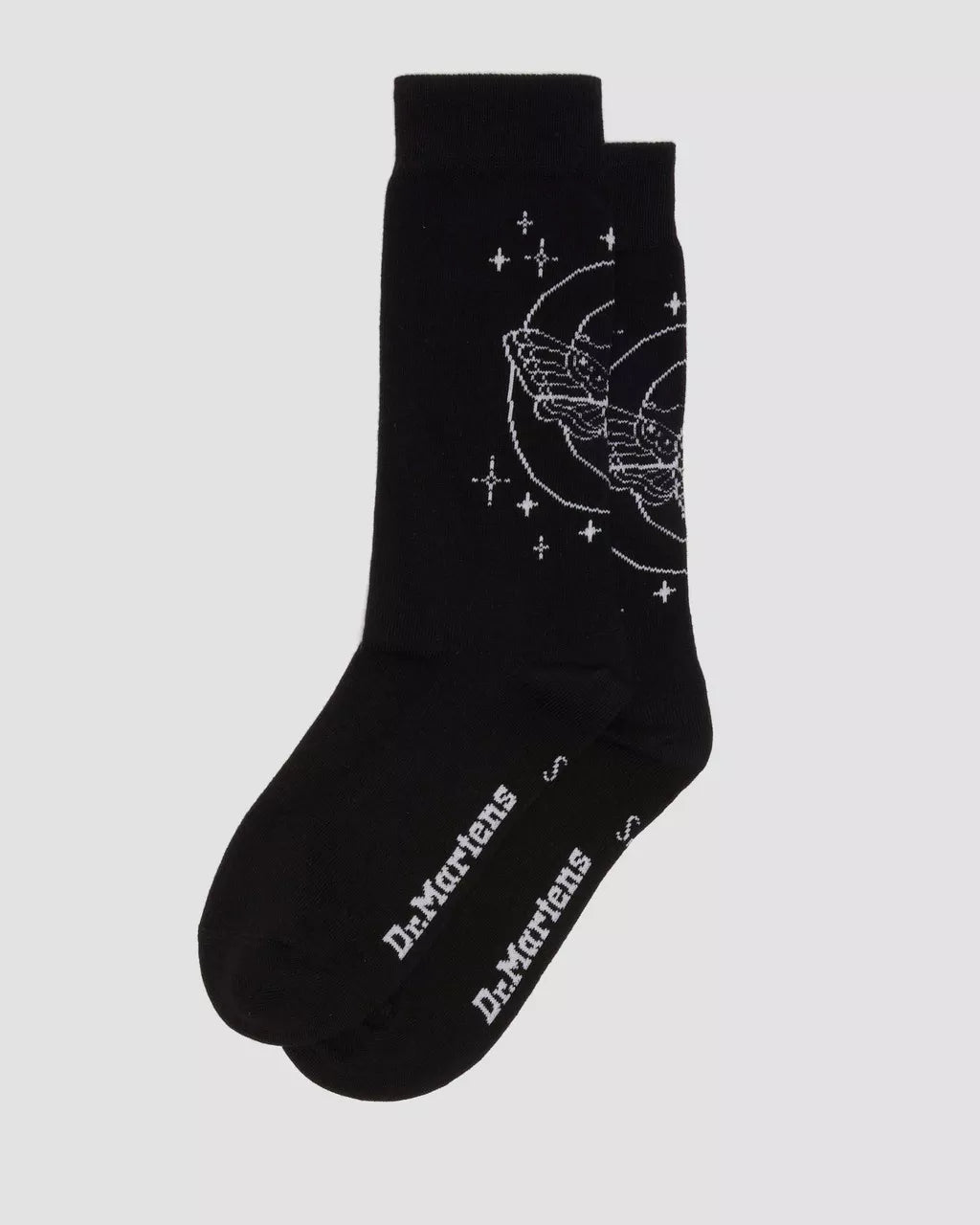 DR MARTENS Celestial Moth Socks Socks Black Organic Cotton Blend