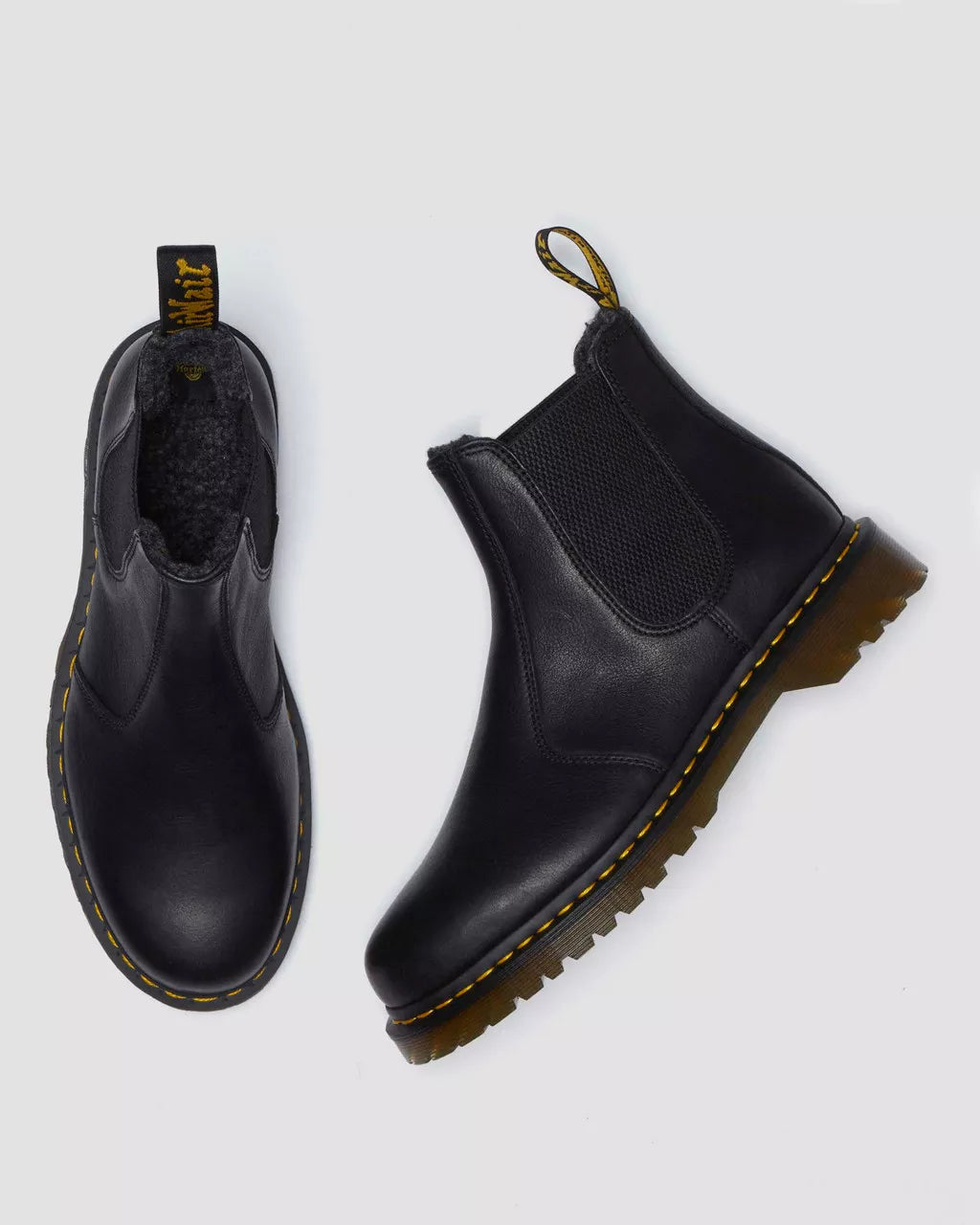 2976 Faux Fur Lined Grizzly Leather Chelsea Boots