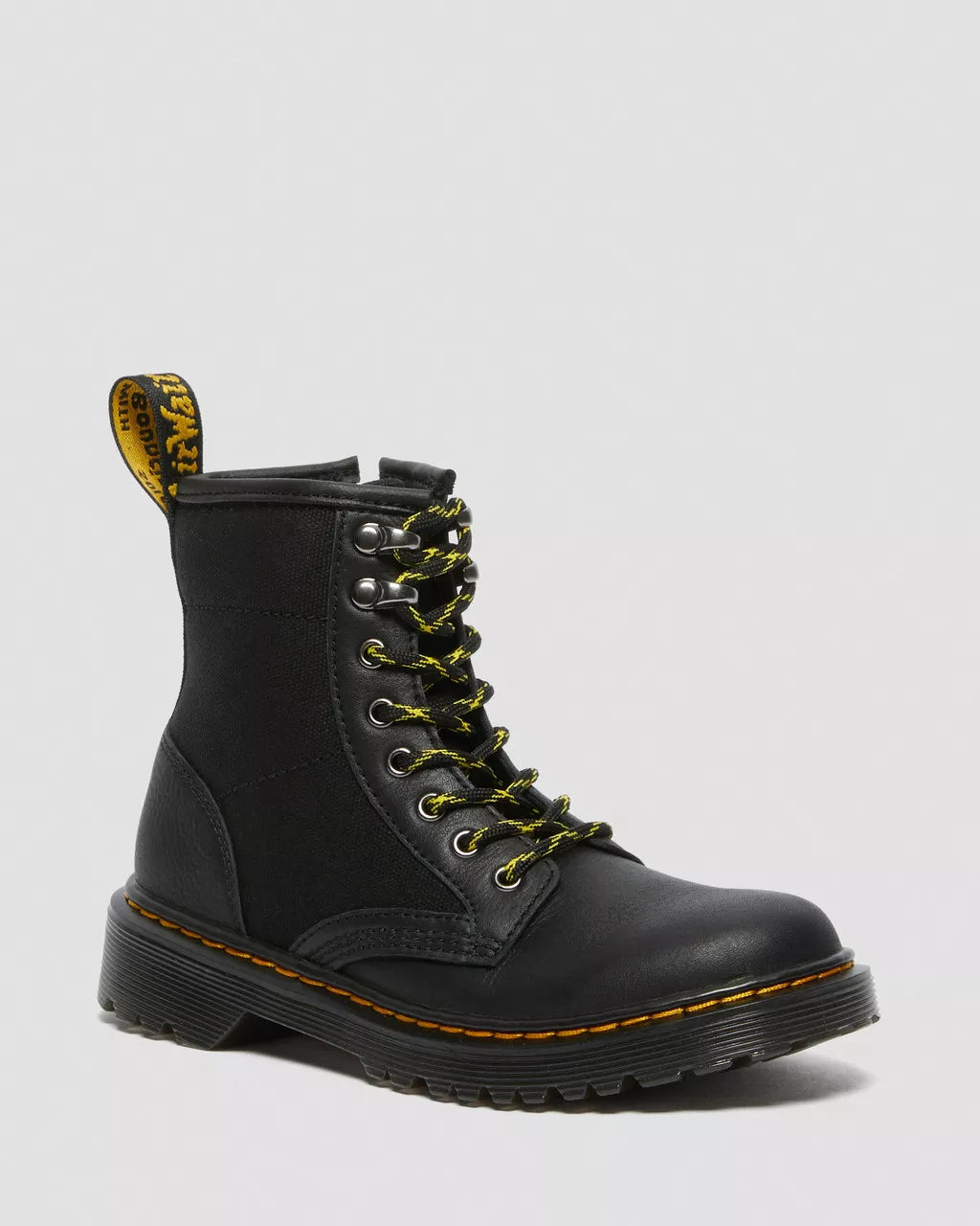 Junior 1460 Panel Canvas &amp; Leather Boots