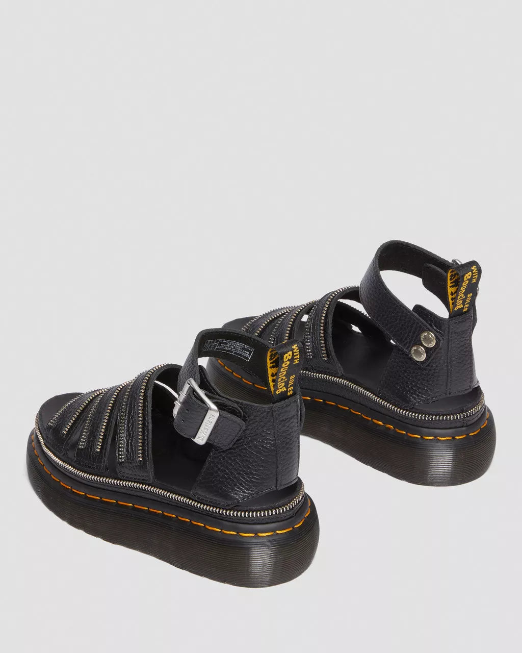 Clarissa II Quad Hardware Milled Nappa Leather Platform Sandals