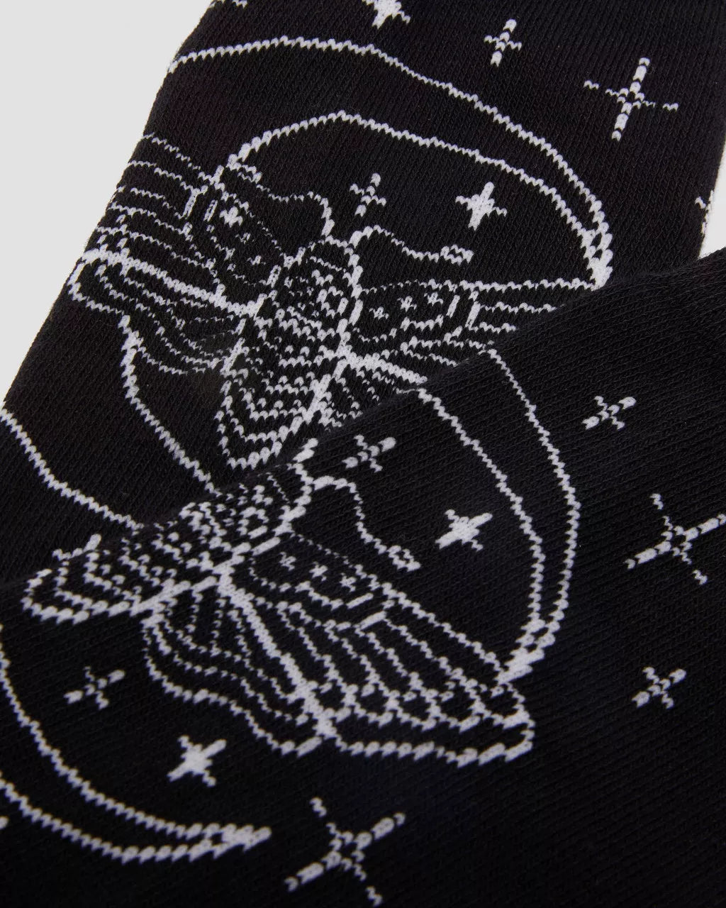 DR MARTENS Celestial Moth Socks Socks Black Organic Cotton Blend