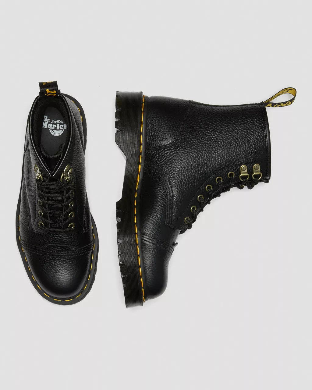 DR MARTENS 1460 Bex Faux Fur-Lined Leather Lace Up Boots