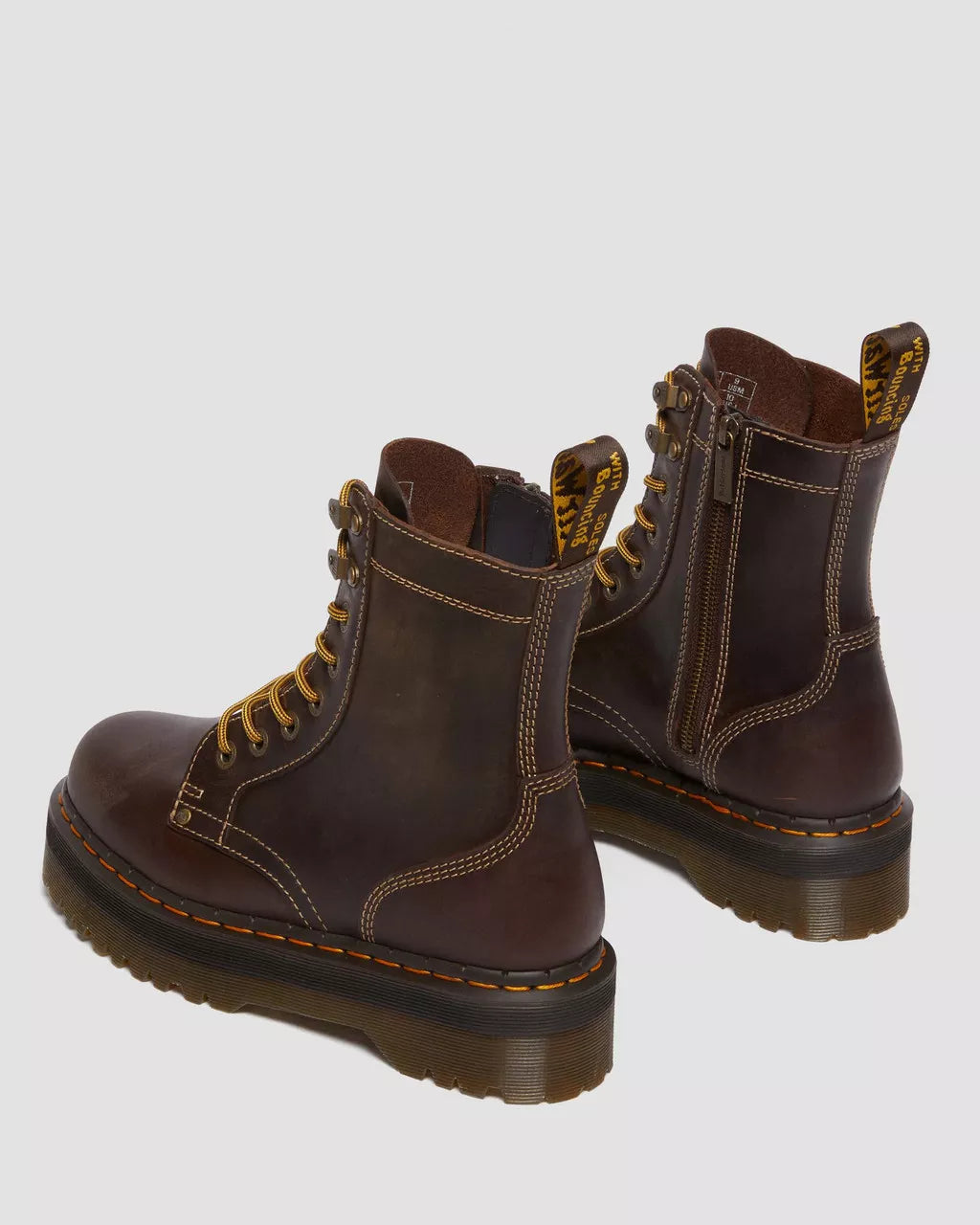 Jadon Boots Crazy Horse Leather Platforms