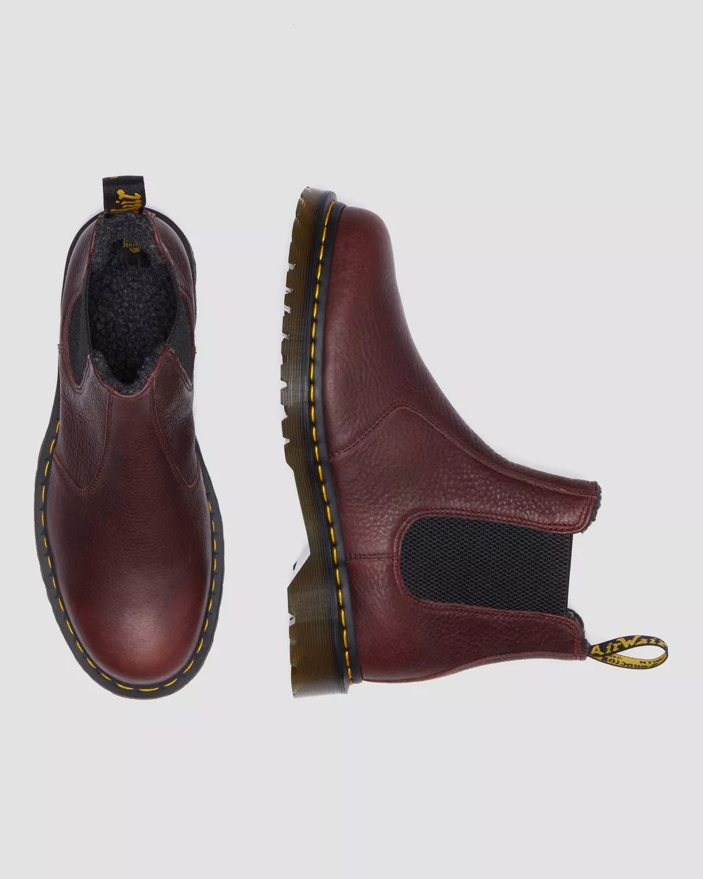 2976 Faux Fur Lined Grizzly Leather Chelsea Boots