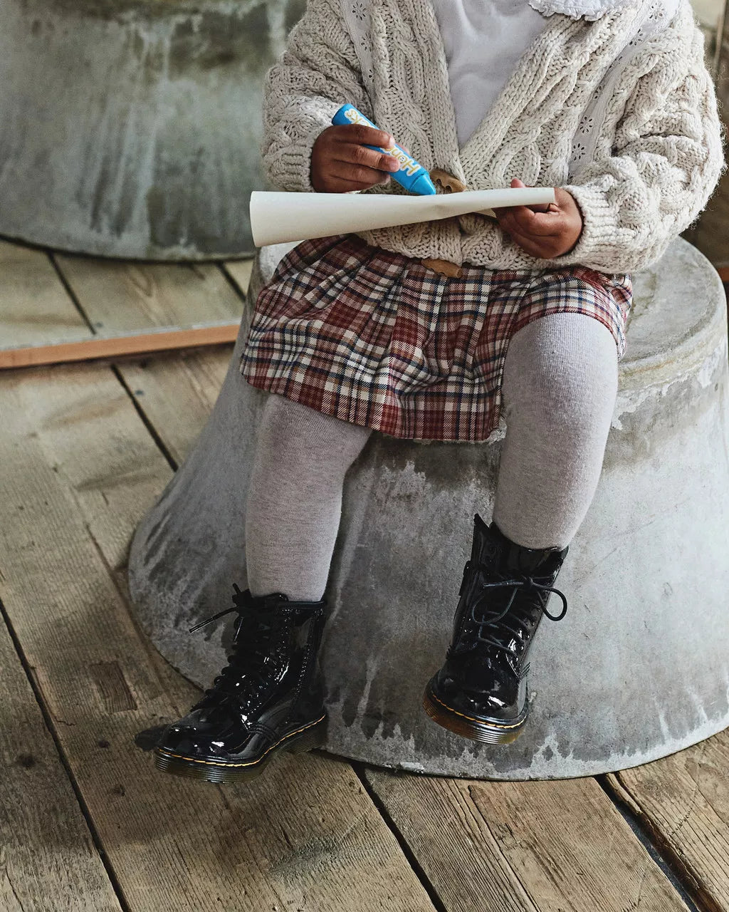 Toddler 1460 Patent Leather Lace Up Boots