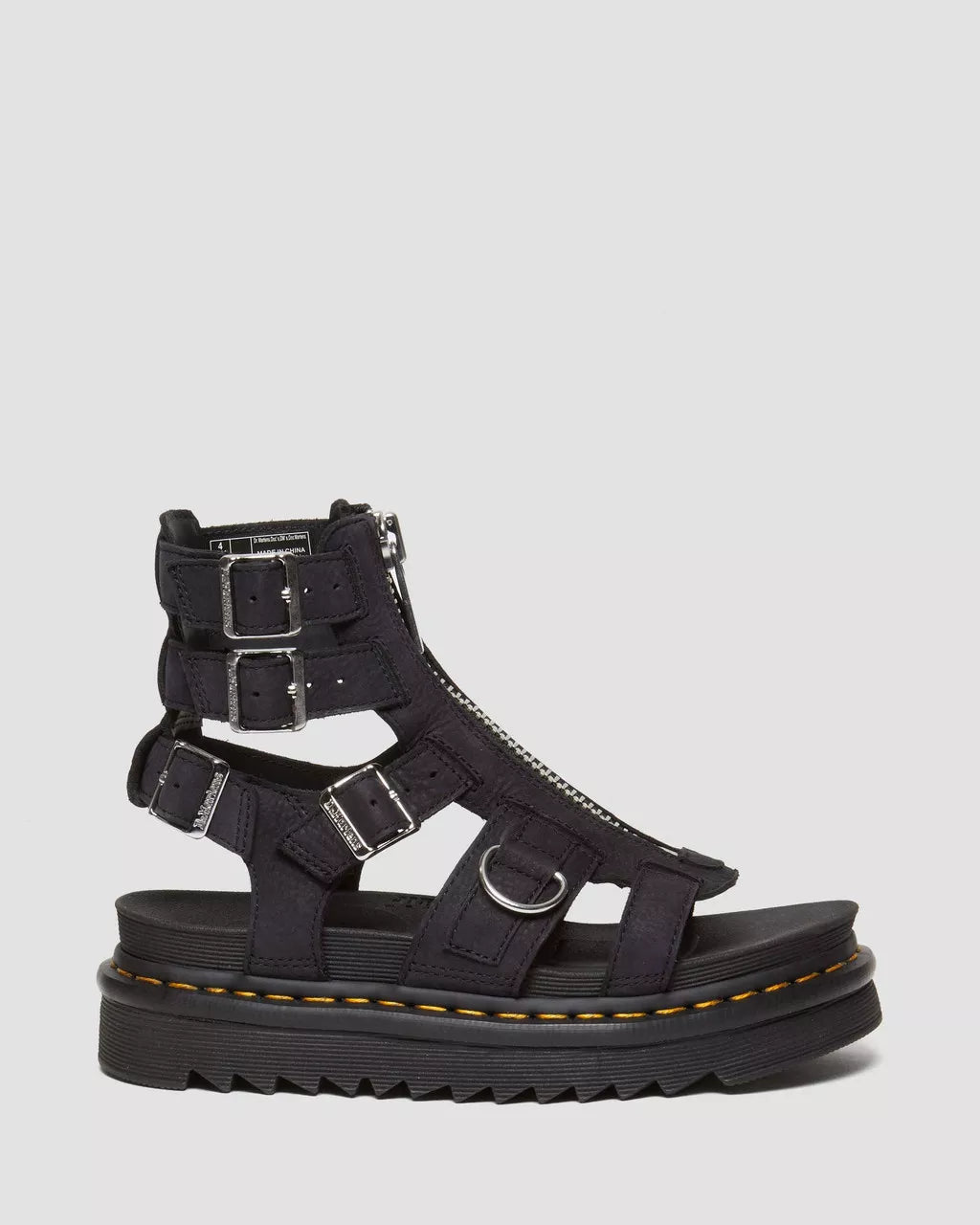 Olson Tumbled Nubuck Leather Gladiator Zip Sandals