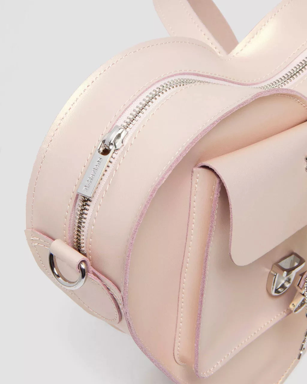 DR MARTENS Metallic Shift Leather Heart Shaped Bag
