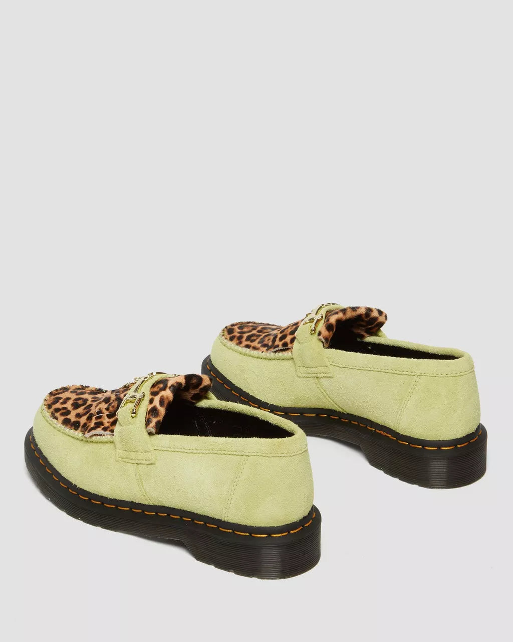 DR MARTENS Adrian Suede &amp; Leopard Hair On Snaffle Loafers