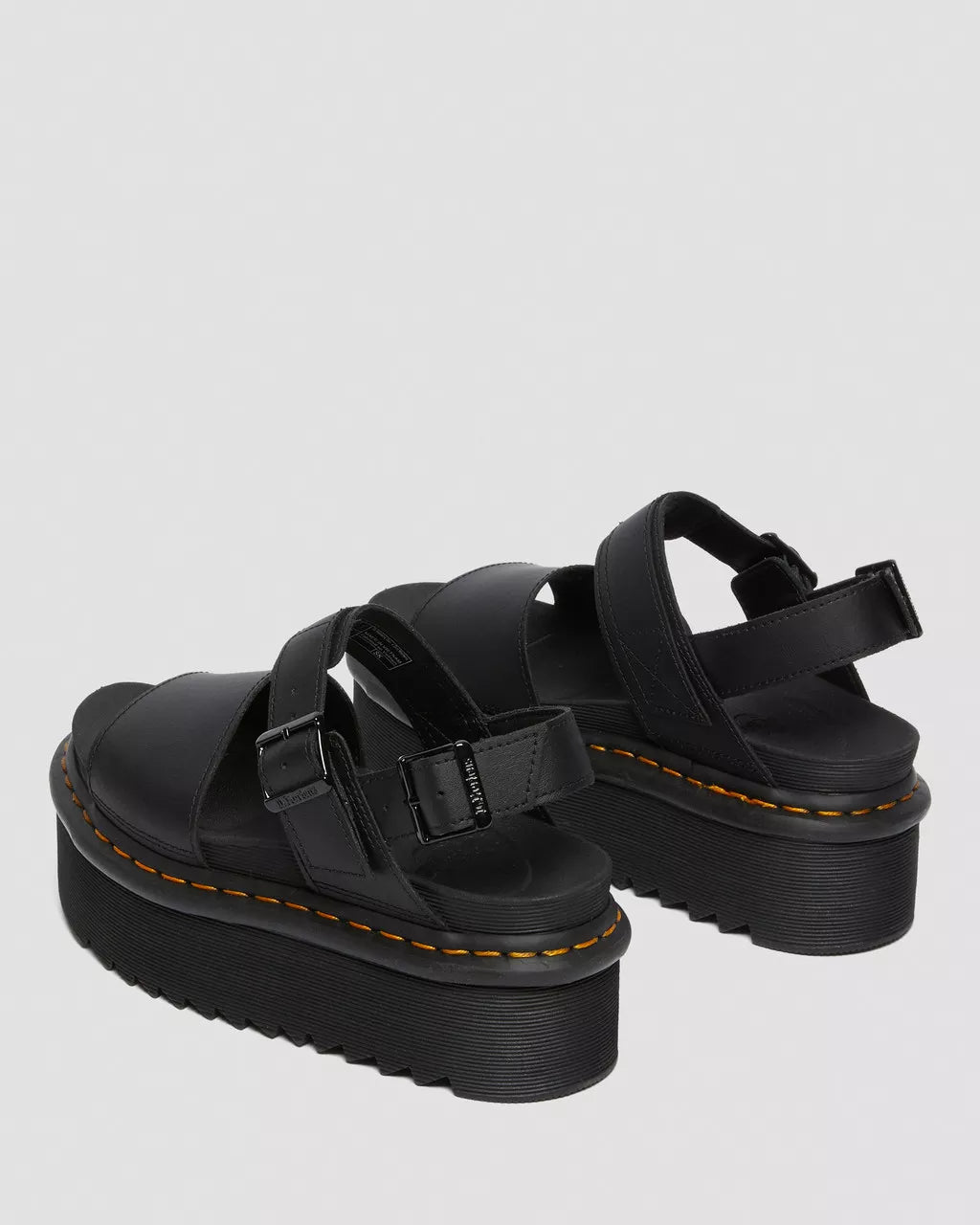 DR MARTENS Voss Quad Leather Strap Platform Sandals