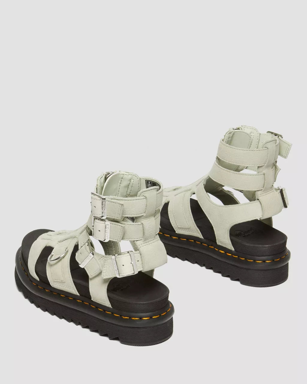 DR MARTENS Olson Tumbled Nubuck Leather Gladiator Zip Sandals