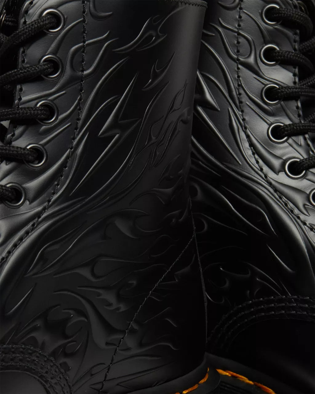 DR MARTENS 1460 Flames Emboss Leather Lace Up Boots